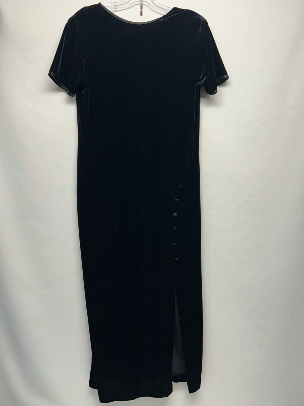 Classic Black Velvet Midi Dress 12 VTG